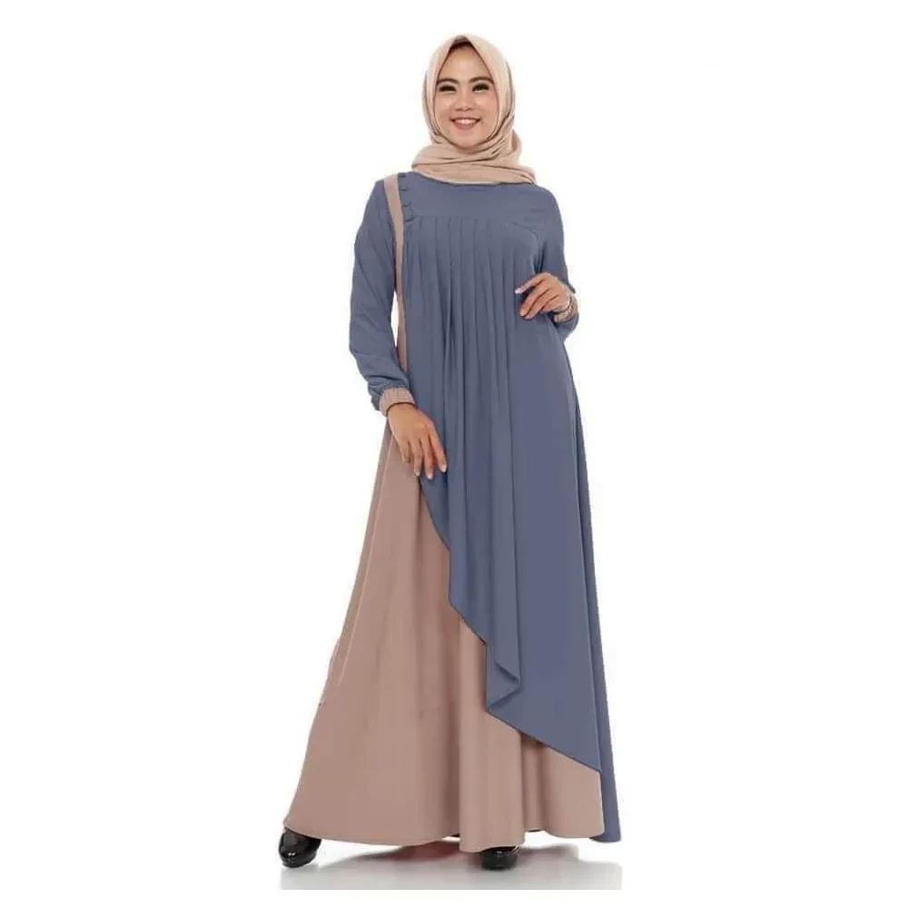 Women's Abaya Long Sleeve Open Quarry Floor Length Zipper Floor Length Turkish Islamic Fashion