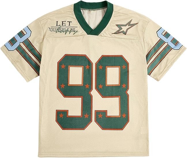 SOLY HUX Mens Jersey Y2k Baggy Shirts Graphic Tees Oversized V Neck Tshirts Summer Tops