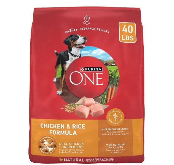 Purina ONE Chicken and Rice Formula Dry Dog Food - 40 lb. Bag
