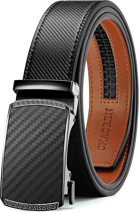 CHAOREN Mens Belt Leather Ratchet Belt - Customizable Fit, Effortless Style (35mm)
